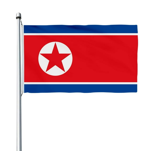 Aihccy North Korea Flag with Brass Grommets Size - 3x5Ft
