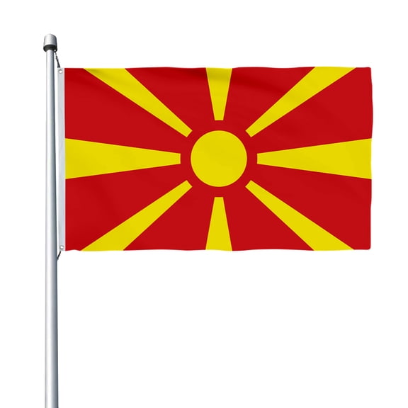 Aihccy North Macedonia Flag with Brass Grommets Size - 3x5Ft