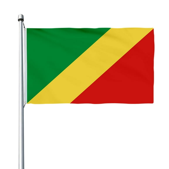 Aihccy Republic of the Congo Flag with Brass Grommets Size - 3x5Ft