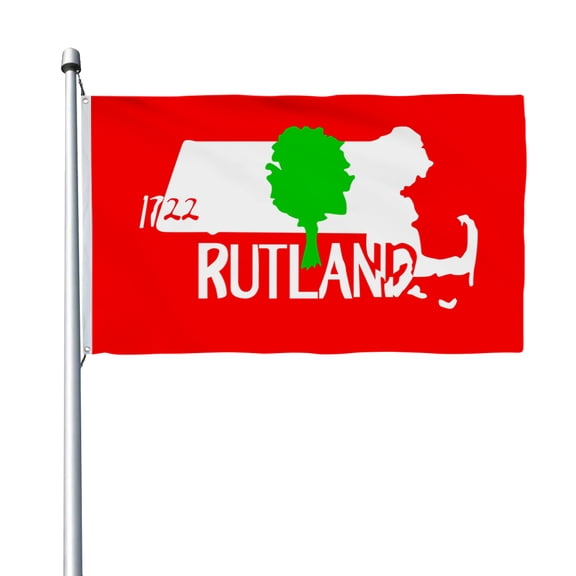 Aihccy Rutland, Massachusetts Flag with Brass Grommets Size - 3x5Ft