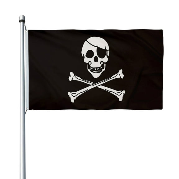 Aihccy Skull and crossbones Flag with Brass Grommets Size - 3x5Ft