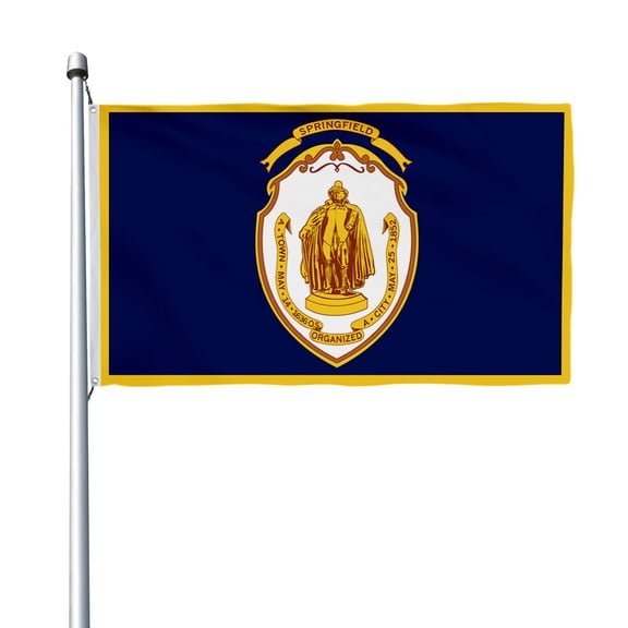 Aihccy Springfield, Massachusetts Flag with Brass Grommets Size - 3x5Ft