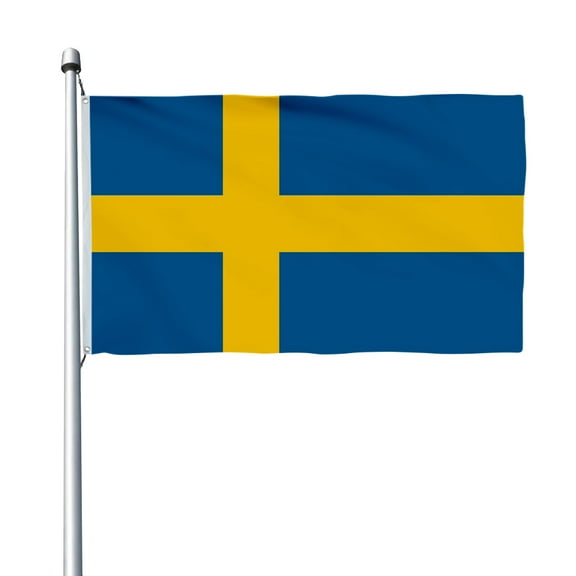 Aihccy Sweden Flag with Brass Grommets Size - 3x5Ft