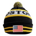 thumbnail image 1 of Aihccy US Flag Boston City Hockey Embroidery Classic Pom Cuff Boston Beanie Hat Cuffed Winter Hat Knit Toque Skull Cap Black, 1 of 7