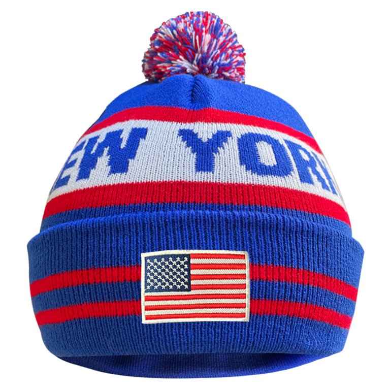 Aihccy US Flag New York City Sport Embroidery Classic Pom  display picture 3