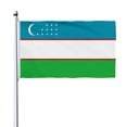 thumbnail image 1 of Aihccy Uzbekistan, Patriotic Flag with Brass Grommets Size - 3x5Ft, 1 of 3