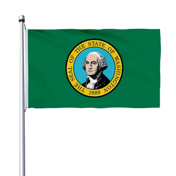 Aihccy Washington State Flag with Brass Grommets Size - 3x5Ft