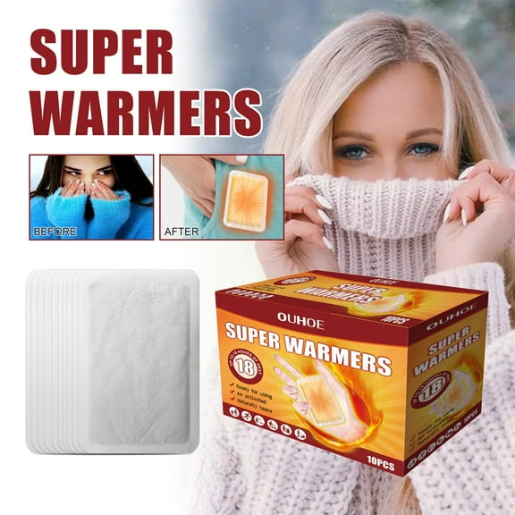 Aihimol 10PCS Large Hand & Body Warmers - Up to 18 Hours of Heat, Super Long Lasting - Easy, All Natural - Air Activated, for Body, Hands & Toes - Odorless Hot Hand Warmer
