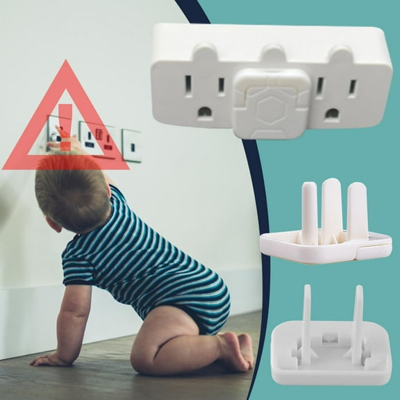 Aihimol 10pcs Baby Proofing Safe & Secure Electric Plug Protectors | Two-hole &Three-hole Socket Protection Cover | Sturdy Childproof Socket Covers for Home & Office | Protect Toddlers & Infant