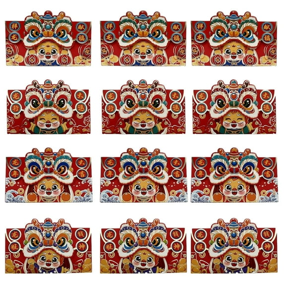 Aihimol 12pc Red Envelope New Year Dragon - Cute Dragon Come and See Red Envelope Cash Gift Money Envelope Red Envelope Spring Festival Red Envelope