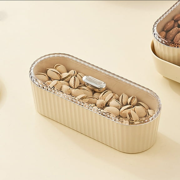 Aihimol 1pcs Multifunctional Storage Containers Food Storage Organizer Boxes For Nuts, Snackle, Candys, Fruit, Nut Storage (White,Clear,Pallet Not Included)