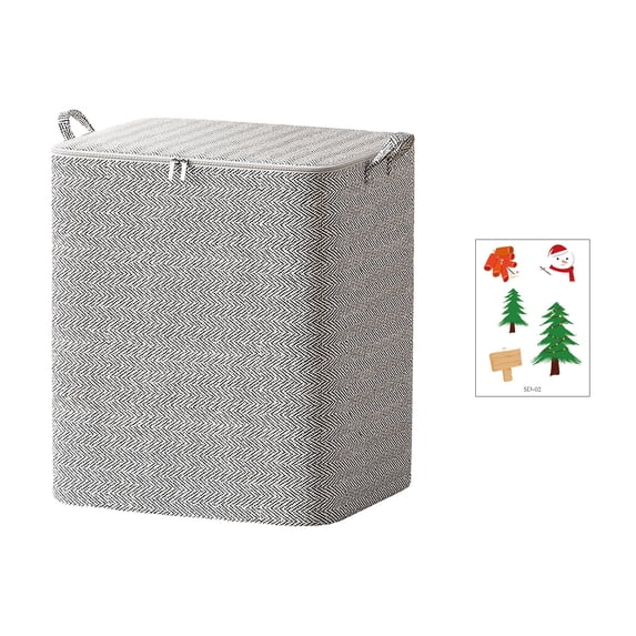 Aihimol 2PCS Clothes Storage, Foldable Blanket Storage Bags, Storage Containers for Organizing Bedroom, Closet, Clothing, Comforter, Organization and Storage with Lids and Handle, Grey