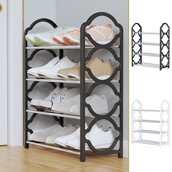 Aihimol 4 Tiers Stylish Metal Shoe Rack, Black