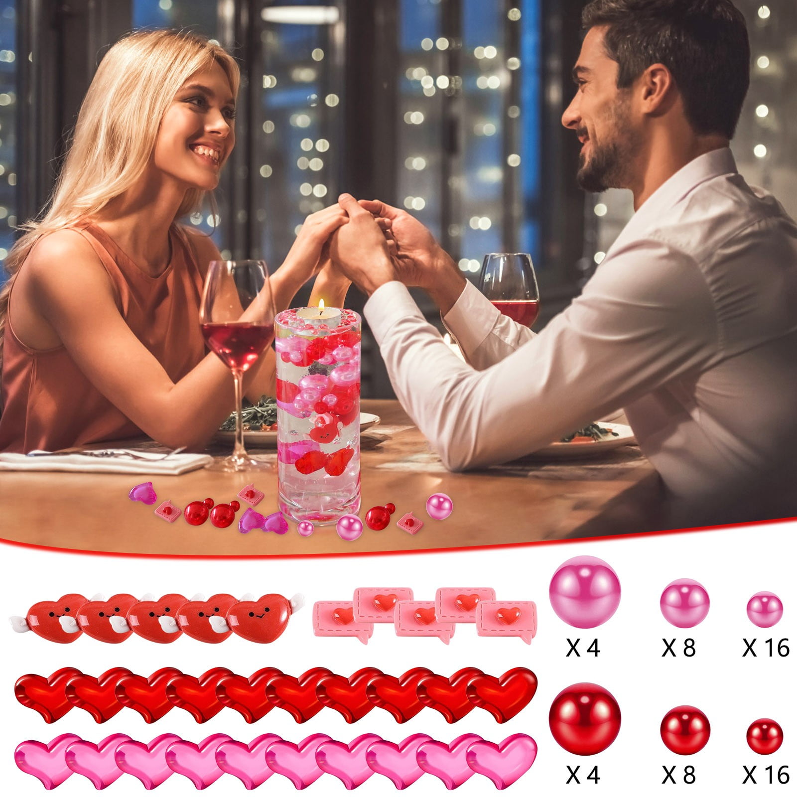 Aihimol A Set Of Valentine'S Day Vase Fillers Candle Bottle Filler