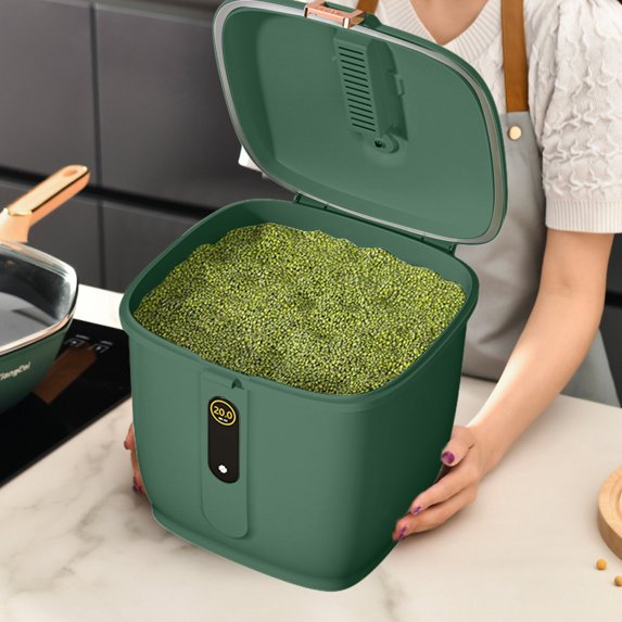 Aihimol Airtight 22 Lbs Rice Dispenser-Cover Rice Bucket For Cereal Grain Flour Rice Pet Foods CountertopLarge Rice Storage Container With Lid-Proof Household Cereal Dispense