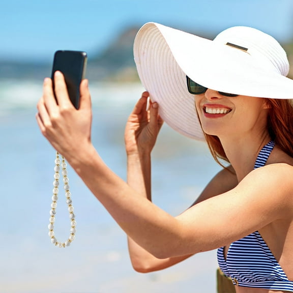 Aihimol Beaded Phone Wrist Strap, Detachable Phone Lanyard Strap Tie, Hands-free Wristlet Bracelet