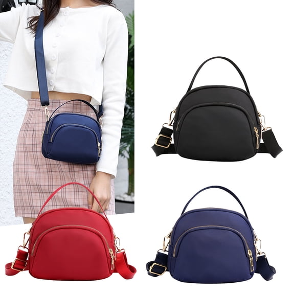 Aihimol Body Bag Women Nylon, Ladies Purse Mini 3 Layer Zipper Shoulder Wallet Bag