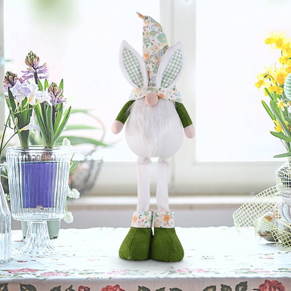 Aihimol Bunny Gnomes Easter Rabbit Gnomes with LED Light Easter Gnome Ornaments Tomte Nordic Swedish Nisse Scandinavian Elf Dwarf Holiday Easter Decoration Present
