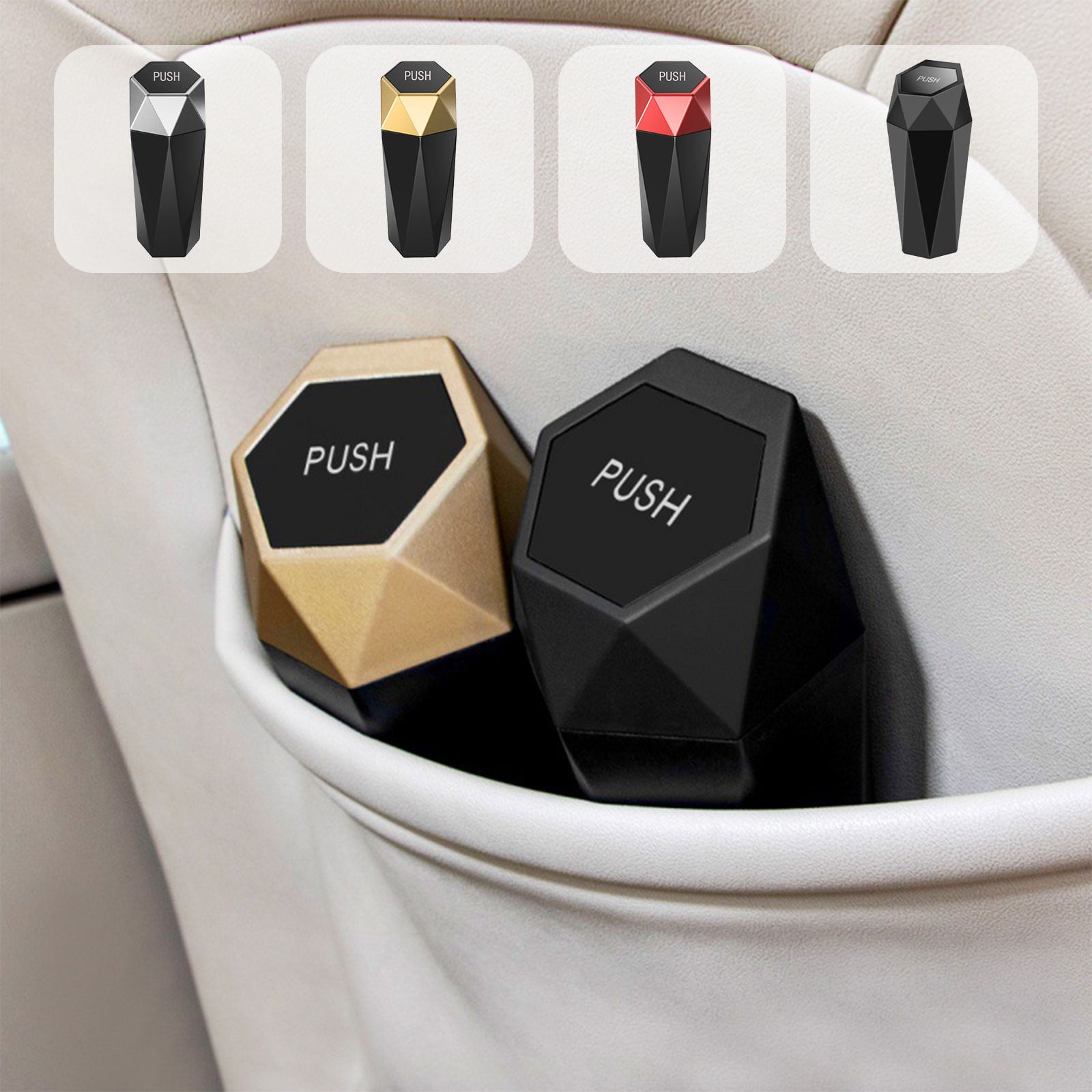 Mini Poubelle De Voiture Avec Couvercle - Noir - Anti-fuite + Sacs Offerts
