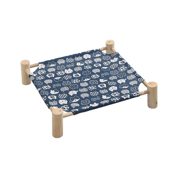 Aihimol Cat/Dog Bed Hammock Cat Bed, Wooden Dog Elevated Indoor Outdoor Beds, Raised Cat Cots Furniture Pet Bed Puppy Bed Portable Breathable Mesh Cat Beds for Small Animals
