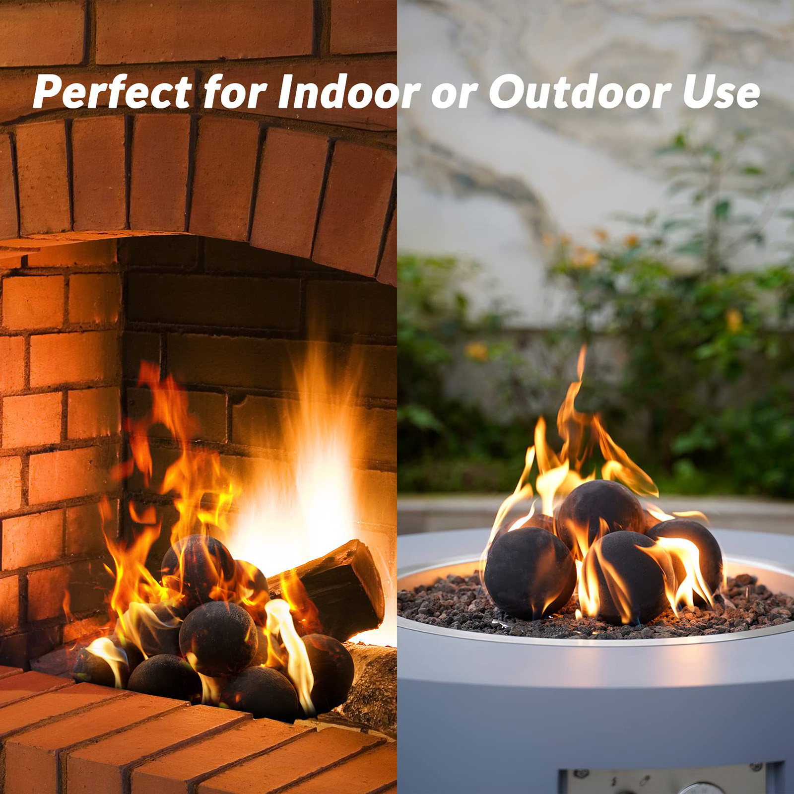 Aihimol Ceramic Fire Balls Set Of 6 Fireballs Round Stones For