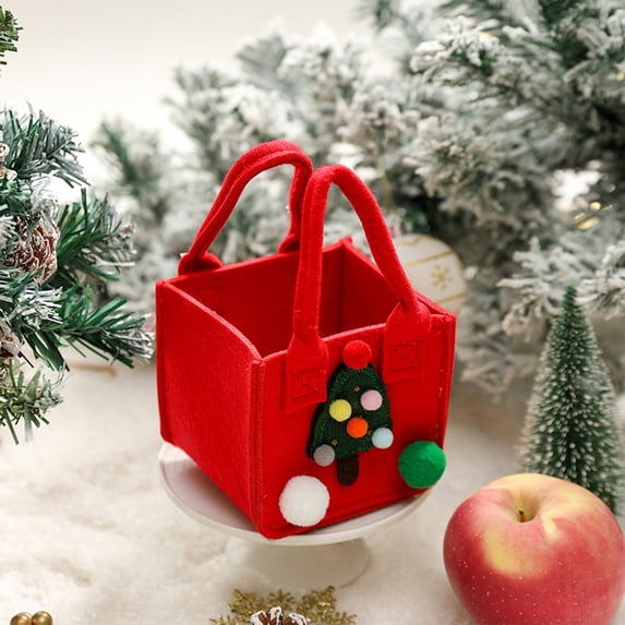 Aihimol Christmas Style Bags, Washable tote Bags, Reusable Santa Claus Packaging Bags, Christmas Wrapping Bags for Christmas Party Supplies, Candy, Gift Bags