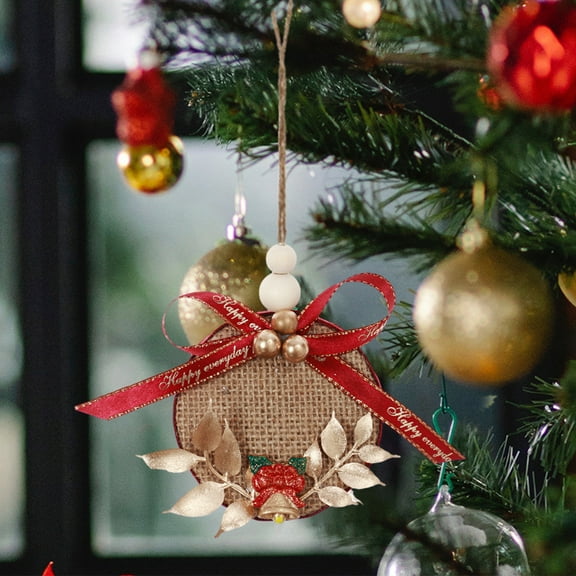 Aihimol Christmas Wooden Hanging Ornaments Decorated With Pretty Bow,Berry Clusters,Leaf,Ranching Rustic Personalized Gift Crift Ornaments for Christmas Tree