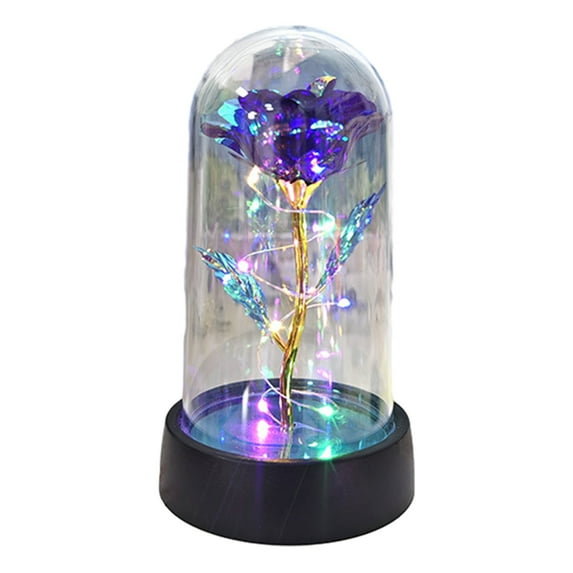 Aihimol Colorful Rose Flower Gift Colorful Led Galaxy Flower Light in Glass Dome, Unique Gifts for Her, Women, Valentine's Day, Mom, Mother's Day, Birthday, Christmas