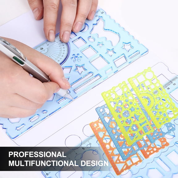 Aihimol Creative Tangram，DIY Puzzle Painting Template Ruler，Multifunctional Stationery Puzzle Painting Template Ruler，Elementary School Stationery