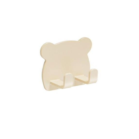 Aihimol Cute Bear Hooks Plastic Double Row Wall Hooks,Key Towel Clothes Hooks,Plug Razor Multifunctional Hook for Kitchen,Living Room,Bedroom,Office.