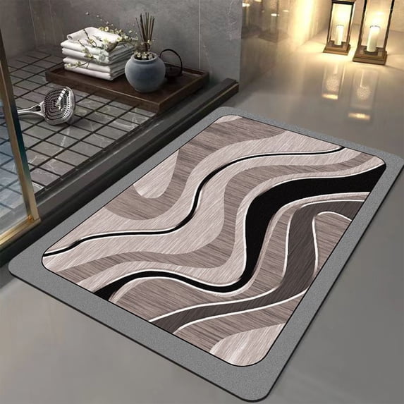 Aihimol Diatom Mud Floor Mat Quick-drying Bathroom Mats, Super Absorbent Living Room Floor Mat , Rubber Non-slip Bottom, Easy to Clean Bathroom Rugs