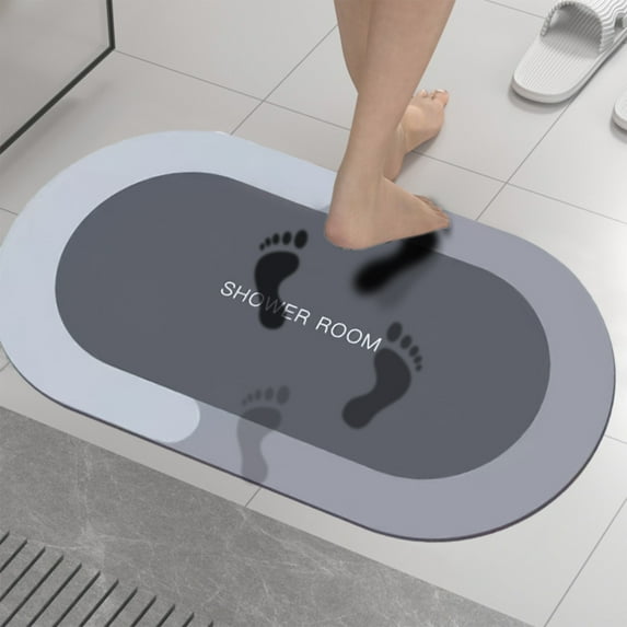 Aihimol Diatomaceous Bath Rug, Super Absorbent Quick Dry, Rubber Backing Non Slip,Washable Bathroom Floor Mats, Shower Rug for in Front of Bathtub,Shower Room 16x24in