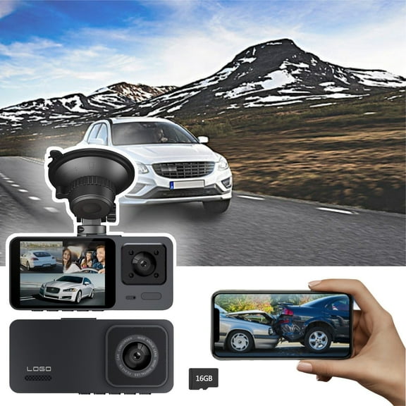 Aihimol Dual Dash Cam Front And Inside 1080P Dash Camera For Cars IR Night Vision Car Camera,APP WiFi Control,Gravity Induction,includ 16G Card