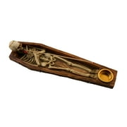 Aihimol Easter Skeleton In Coffin Prop Halloween Coffin Skeleton Box Halloween Skull Gift Decoration