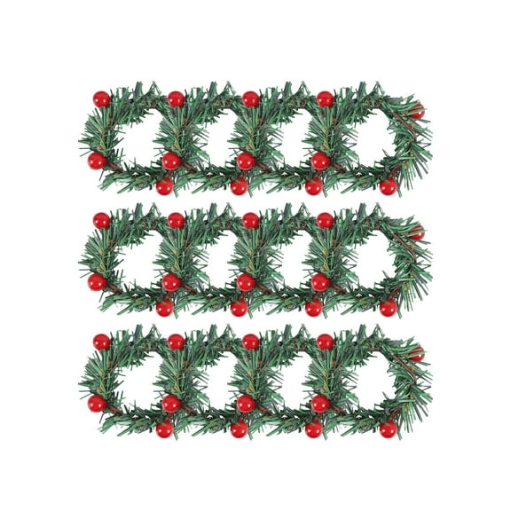 Aihimol Four Seasons Tree Snow Fruit Christmas Napkin Rings 12 Pc, Four Seasons Tree Snow Fruit Christmas Napkin Rings, Christmas Table Decoration, Holiday Dinner