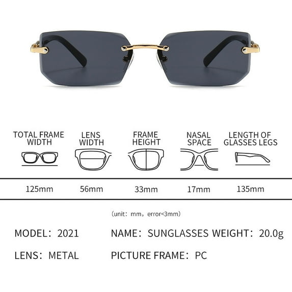 Aihimol Frameless Fashionable Sunglasses Trendy Cut Sunglasses Personalized Jelly Colored Sunglasses Vintage Transparent Eyewear for Women Men