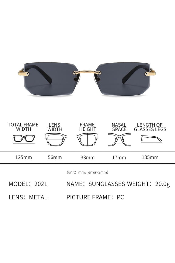 Frameless Fashionable Sunglasses Trendy Cut Sunglasses Personalized Jelly Colored Sunglasses Vintage Transparent Eyewear for Women Men