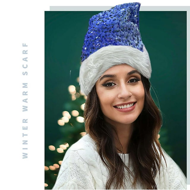 Aihimol Glowing Santa Hat, Santa Hat, Adult Christmas Holiday Hat