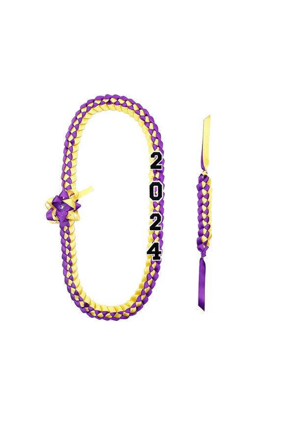 Graduation Ribbon Leis Braid Color Congrats Graduates Leis Necklace and Braid Bracelets for Graduation Party