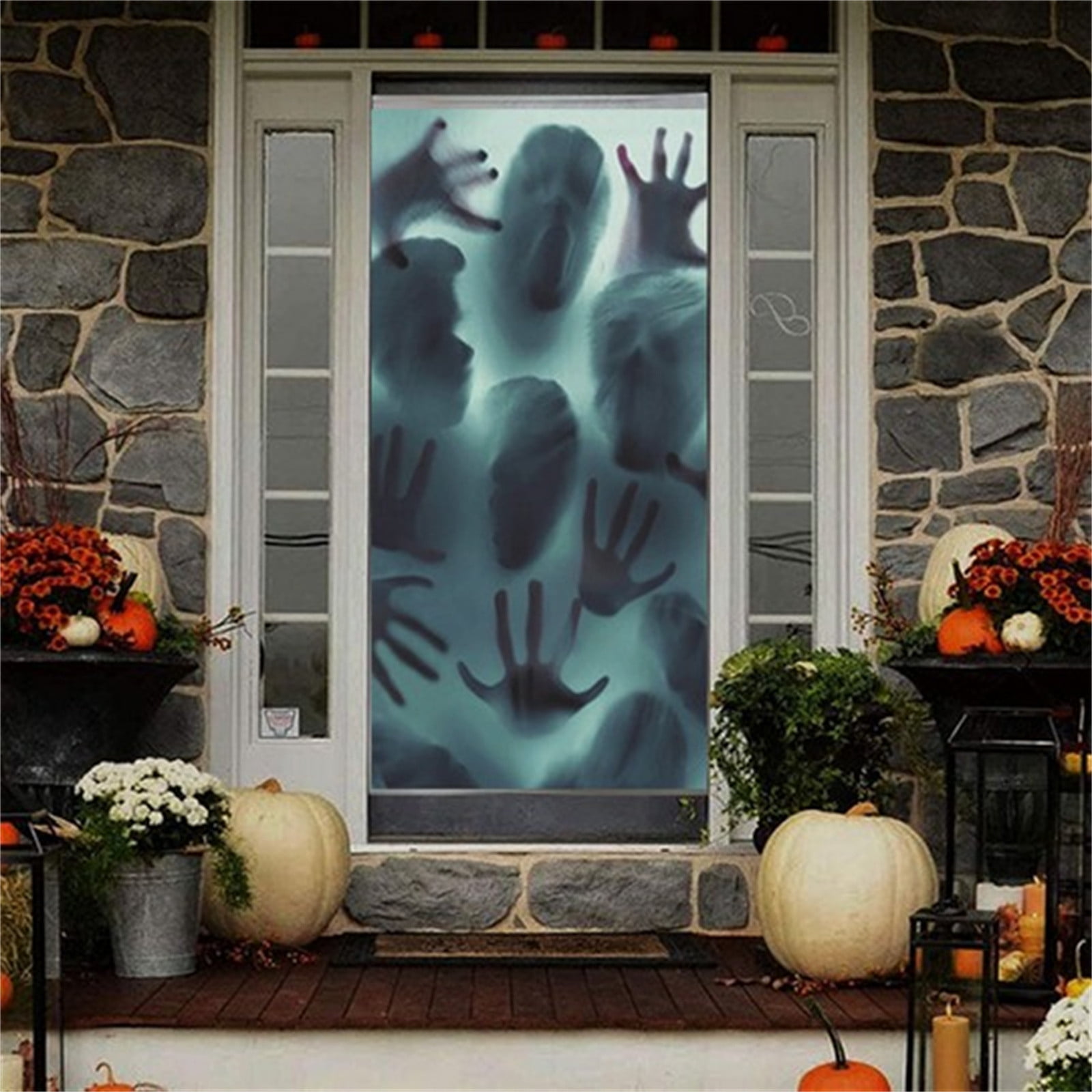 Aihimol Halloween Bloody Window Cling Horror Handprint Murderous Shadow ...