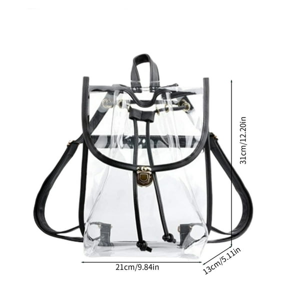 Aihimol Heavy Duty Clear Backpack Stadium Security Approved Mini Gym Drawstring Bag