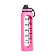 Aihimol Large Capacity Sports Water Cup,Glass Shaker Bottle,34oz/1L BPA-Free Blender Shaker Bottle for Protein Mixes Fitness(Pink)