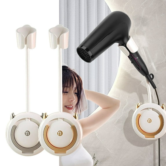 Aihimol Lazy Hair Dryer Rack With Rotating Bracket, Hands-free Hair Dryer Rack, Wall-mounted Hair Dryer Rack, Adhesive Wall-mounted Hair Dryer Rack, Save Bathroom Space