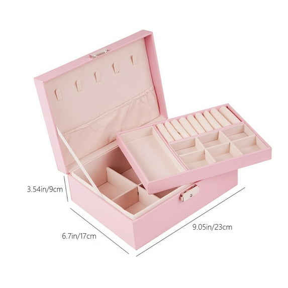 Aihimol Leather Large Capacity Jewelry Box - Earrings Earrings Necklace Jewelry Storage Box - with Lock Jewelry Box