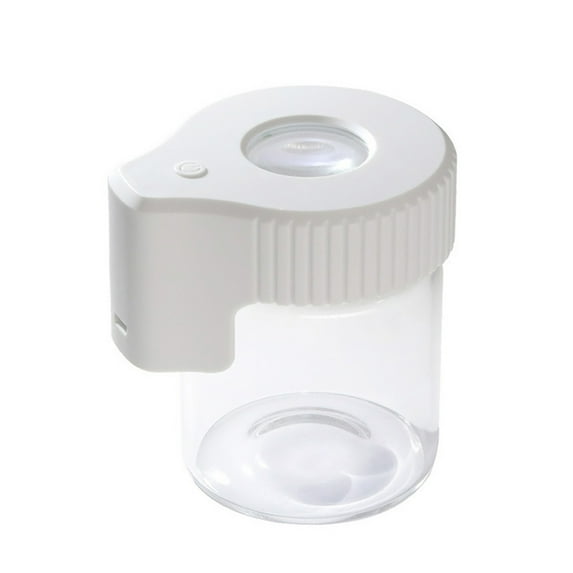 Aihimol Led Transparent Glass Seal Storage Jar, Light-Up Magnifying Glass Ornamental Bottle 155ml