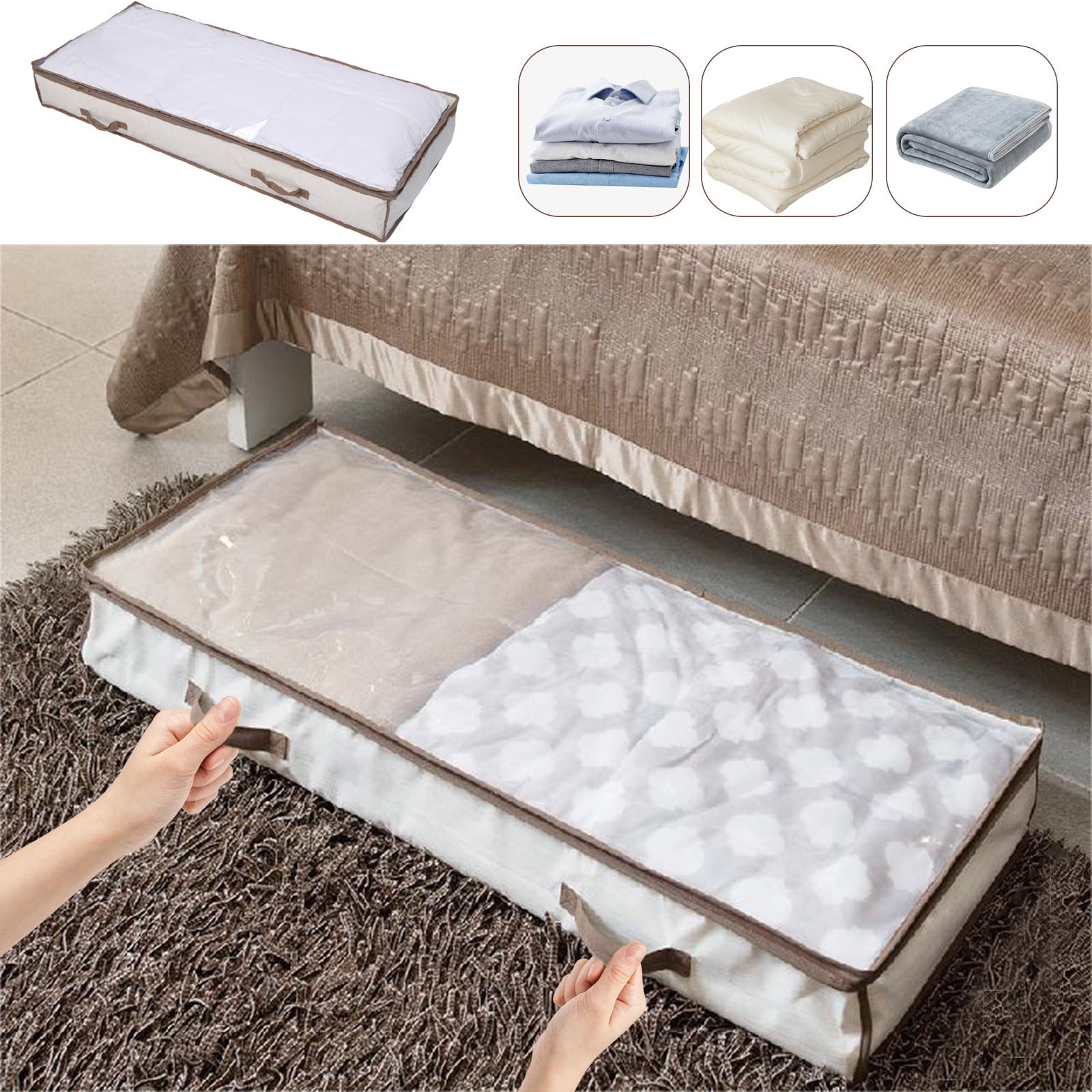 Aihimol Low Profile Under Bed Storage Bag Large Capacity Under Bed ...