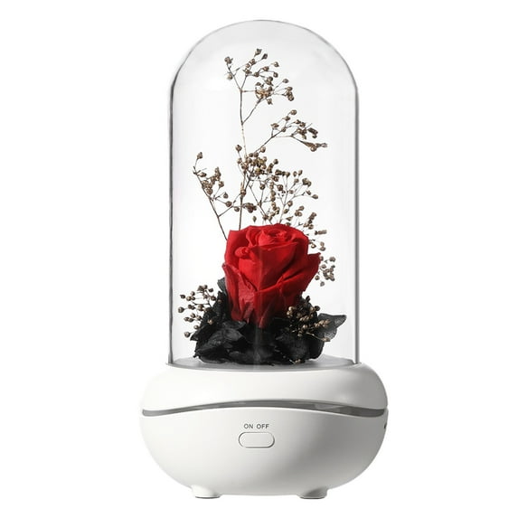 Aihimol Night Light Mist Diffusers Light Aroma Diffuser Everlasting Flower LED Rose Humidifier Silk Rose Flower Lamp Diffuser Rose Eternal Flower