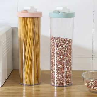 Bobasndm Tall Plastic Food Storage Spaghetti Noodle Pasta Container with  Clear Airtight Lid Dry Food Keeper Tin Cereal Crisper Box