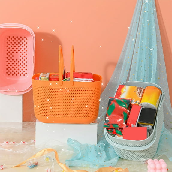 Aihimol Plastic Organizer Storage Baskets With Handles, Shower Caddy Bins Organizer For Bathroom And Kitchen