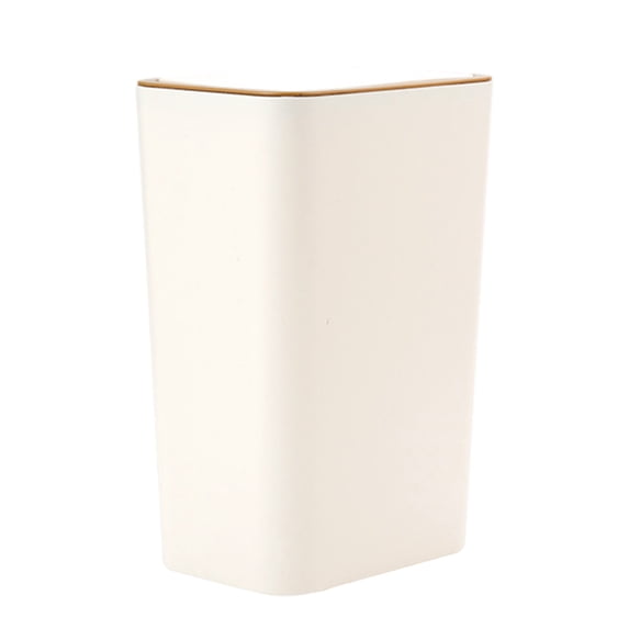Aihimol Portable and Convenient Plastic Garbage Container Bin with Press top Lid, White,Beige,Gray,Plastic Garbage Bin,Wastebasket for Home,Kitchen,Bathroom,Garage